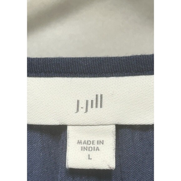 J. Jill Women's Large Floral Embroidered Peasant Blue‎ Batik Print Dress - Picture 6 of 13